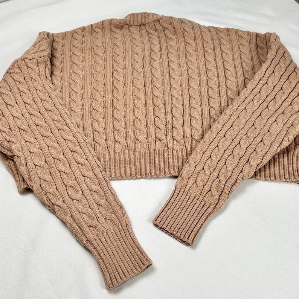 Altar'd State Tan Cable Knit Sweater, Size M - Picture 12 of 13